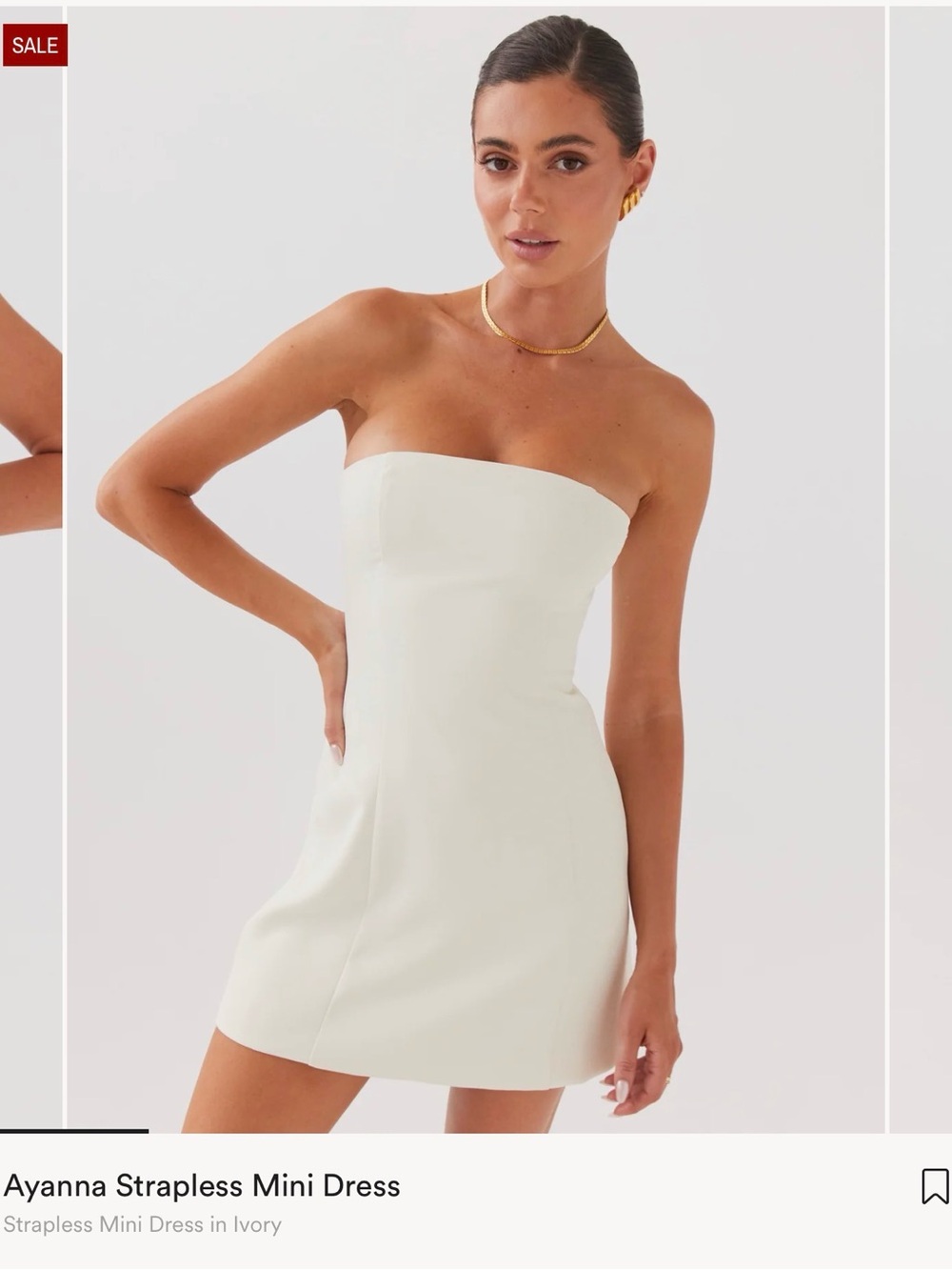 Peppermayo Strapless Mini Dress — Ivory